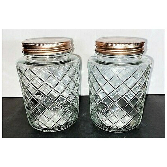 🏆HP🏆 Vintage Lattice Design Glass Jar - Picture 3 of 3